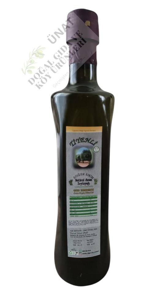 (Yeni Sezon - Erken Hasat 2024/25) Tiyenli Gurme Zeytinyağı 500 ml. Cam Şişe - Soğuk Sıkım 0.2 Asit Naturel Sızma