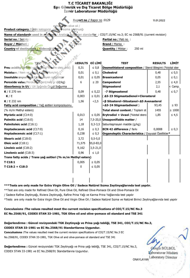 (Yeni Sezon - Erken Hasat 2024/25) Tiyenli Gurme Zeytinyağı 500 ml. Cam Şişe - Soğuk Sıkım 0.2 Asit Naturel Sızma